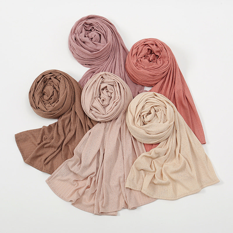 YW226 plain pleated hijab