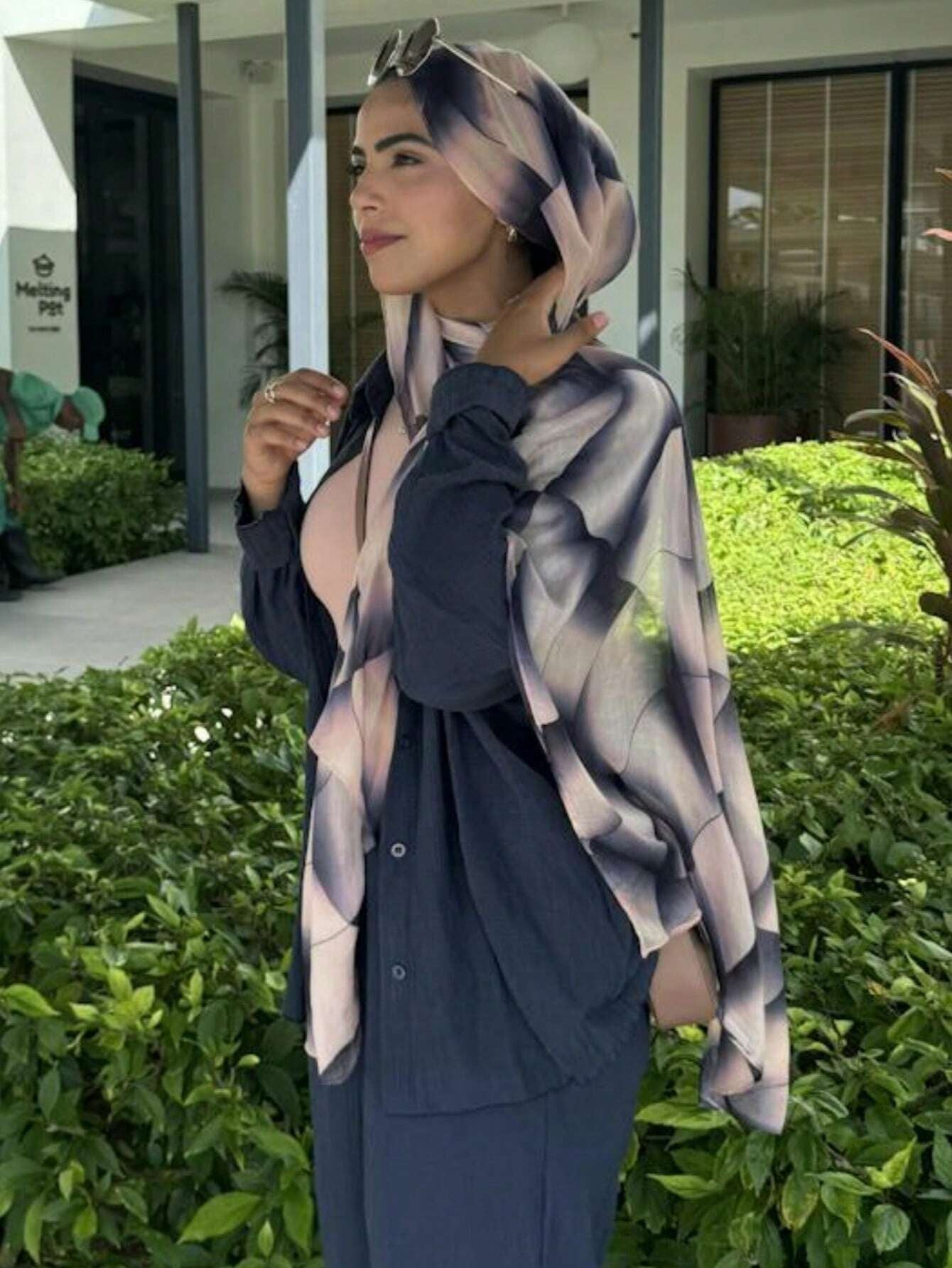 MYM28 Modal Rendering Style Women's Printed Scarf/hijab