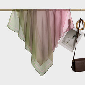 FH180  110*110cm Printed Voile Ombre Border Women’s Square Scarf