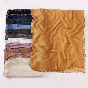 MSL377   Honeycomb wrinkled scarf - MOQ:2