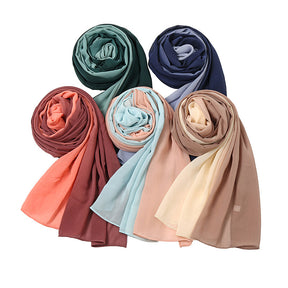 YW162 Jahitan tudung sifon mutiara warna