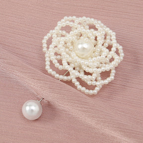 BZ376  Pearl Beads Brooch Printed Hijab Pins