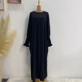 LR616 Middle East Dubai Turkish solid color Tiktok bat style dress - MinYang Fashion Apparel Accessory Manufacturer