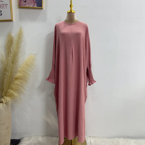 LR616 Middle East Dubai Turkish solid color Tiktok bat style dress - MinYang Fashion Apparel Accessory Manufacturer