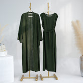 LR732&LR733 AliExpress Dubai Middle East Turkish solid color cotton and linen cardigan robe - MinYang Fashion Apparel Accessory Manufacturer