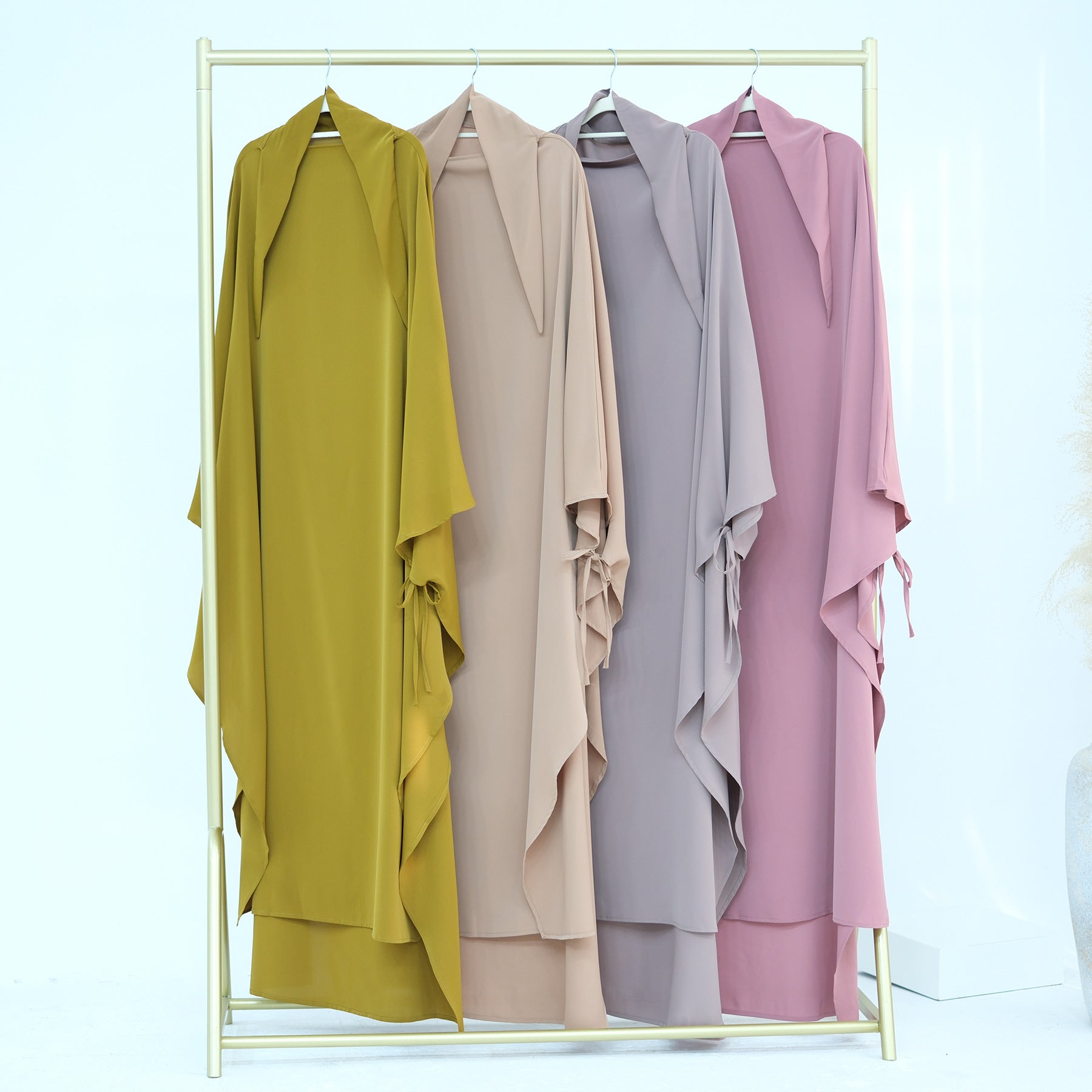 HJ931  Plain Nida Flared Khimar Hijab