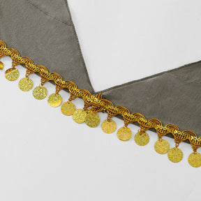 SW135  Plain Crystal Linen Round Gold Sequin Instant Hijab