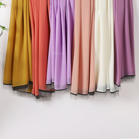 W-0088 sifon polos Tudung rumbai rantai