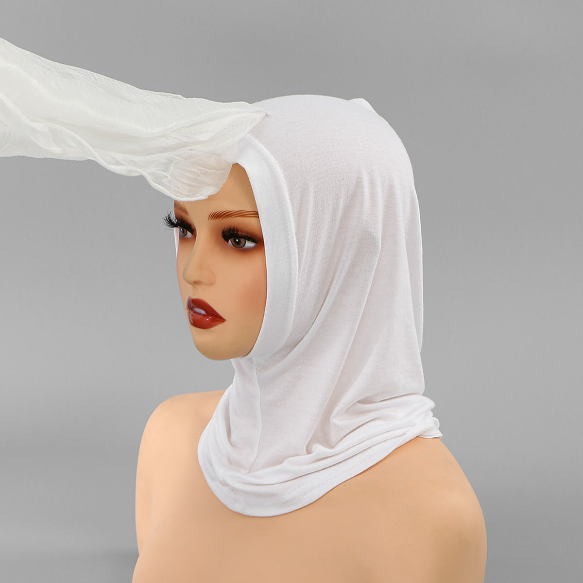 SW177  Plain Crystal Linen Crinkle Instant Hijab with Cap