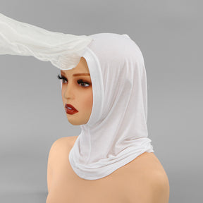 SW177  Plain Crystal Linen Crinkle Instant Hijab with Cap