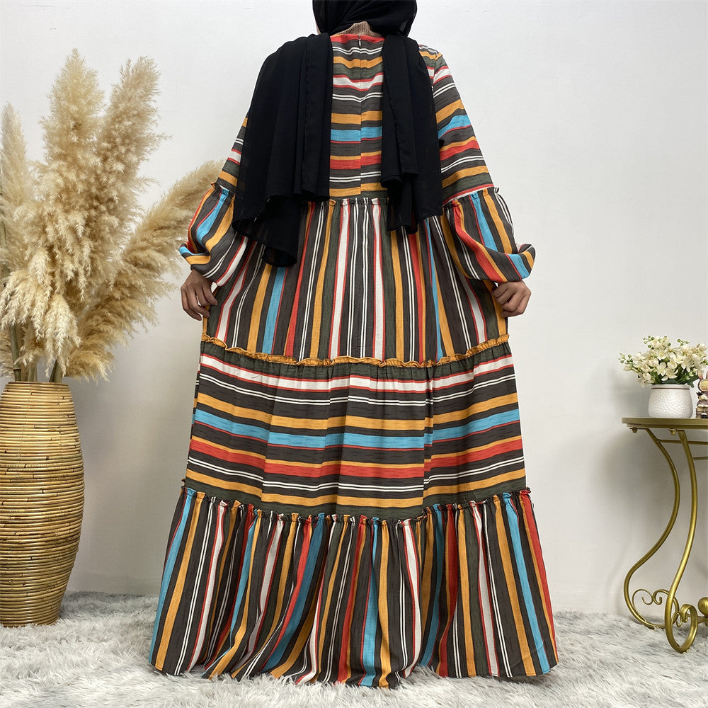 6400-1 stripe abaya dress