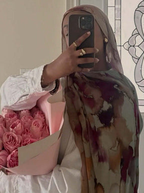 MYM06 Luxury Watercolor Series Modal Print Scarf/hijab