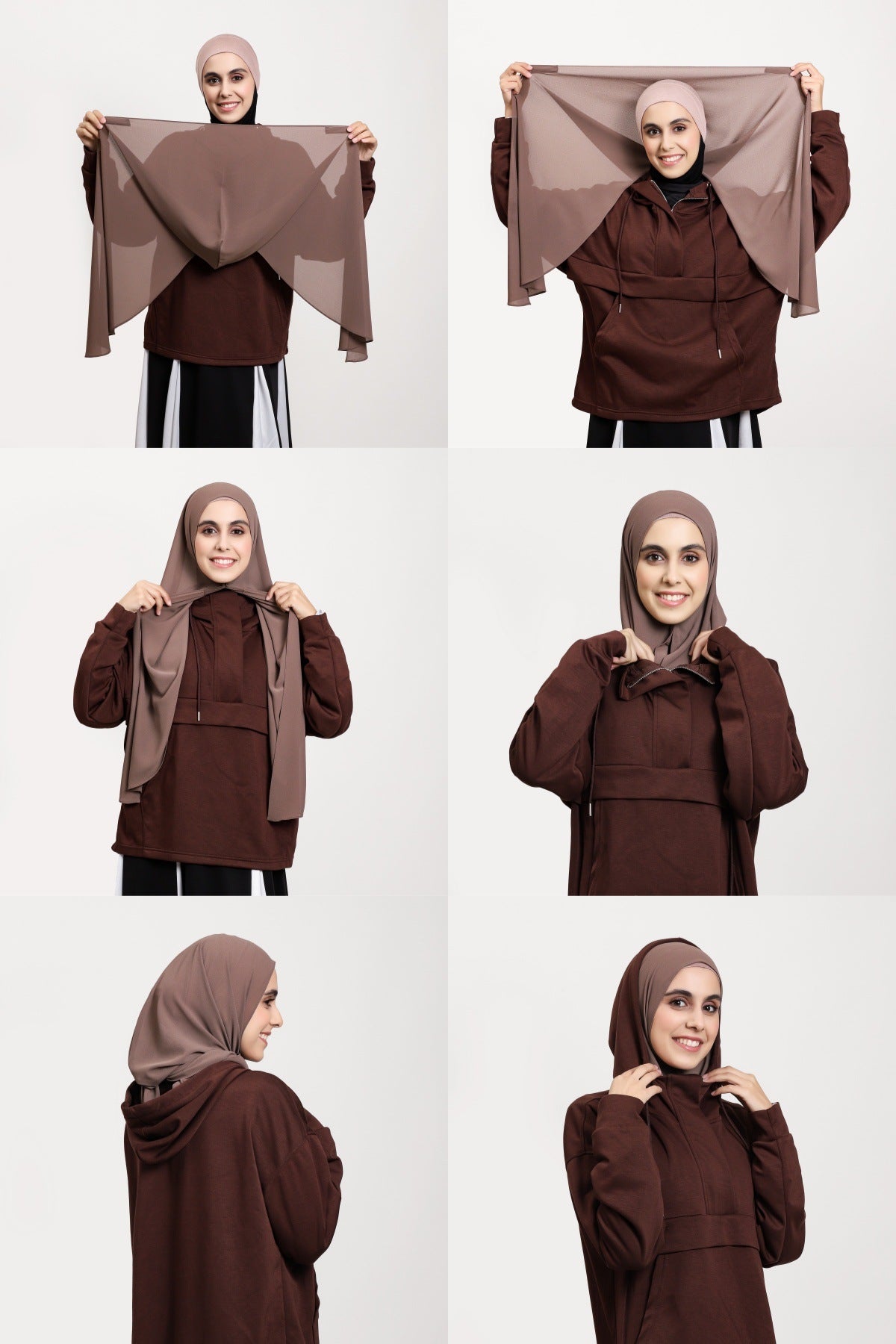 YZ317  Plain Pearl Chiffon Hijab with Built-in Magnetic Closure