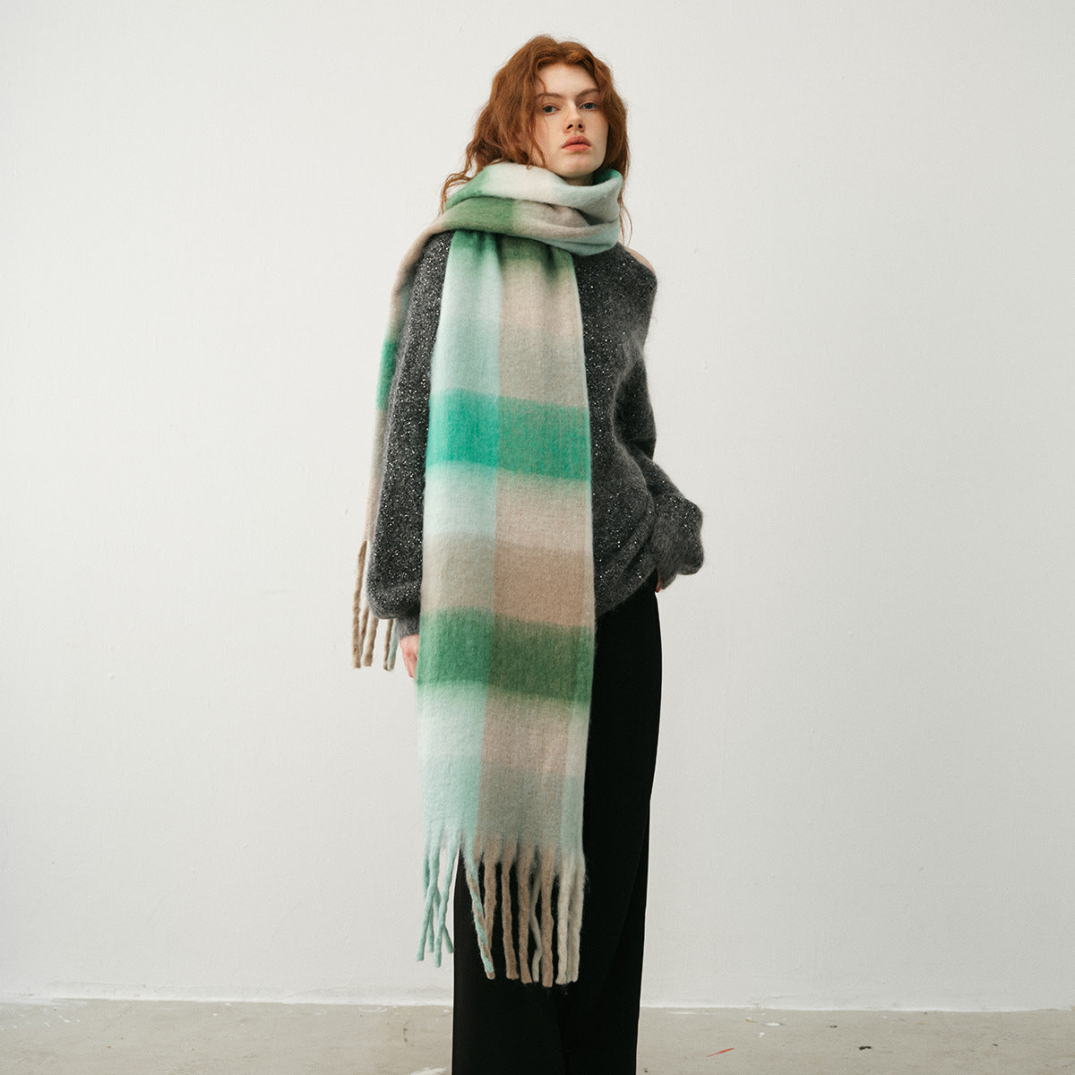 TLQHZZ-115 color stripe winter scarf