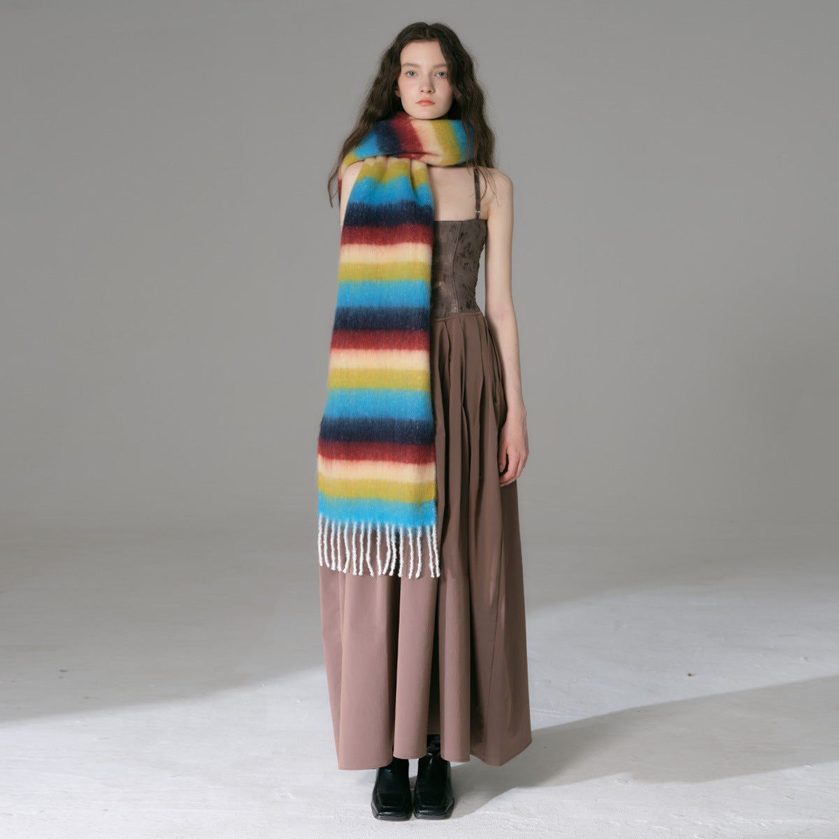 TLQHZZ-082 color stripe winter scarf