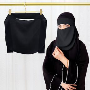 NA16-012  Black lace-up sun mask and hijab cap 2 pieces minimum order