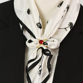 DD0009  Glass Crystal Bow Alloy Scarf Buckle