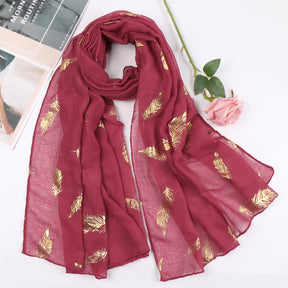 VS193 feather hot stamping cotton hijab