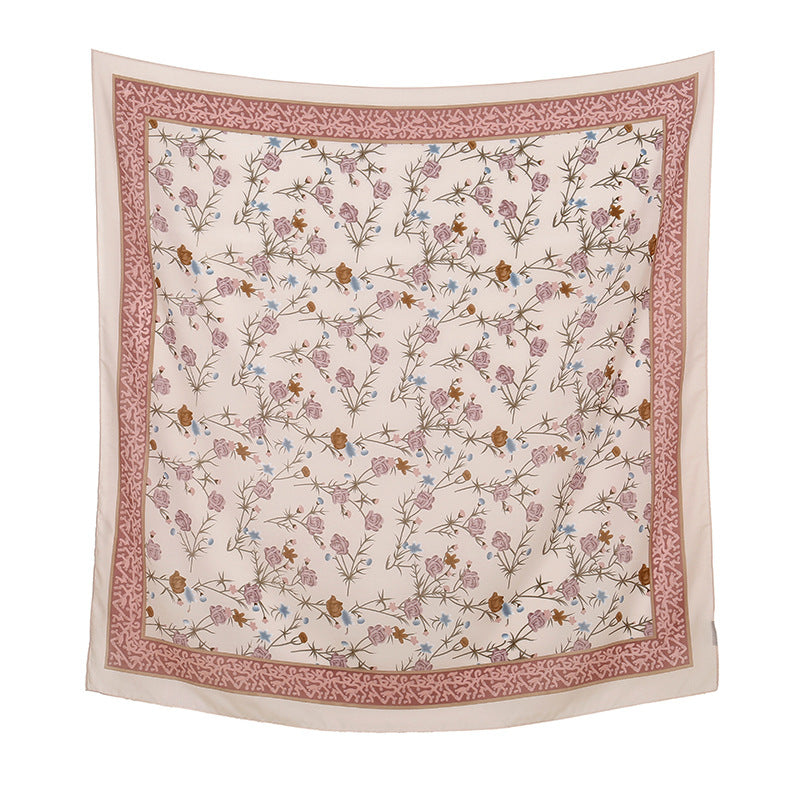 FJ856 110*110 Toalla con estampado floral estampado Primavera impresa
