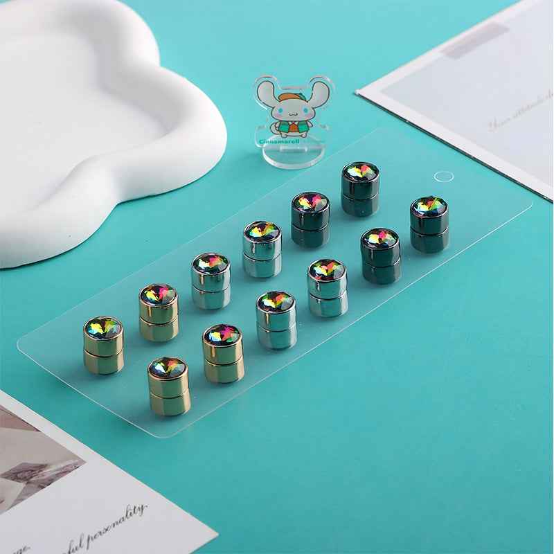 C-1045  Elegant Strong Magnetic Clasp Set with Colored Diamonds