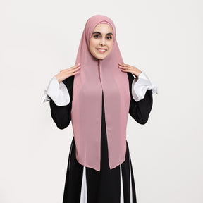 YZ317  Plain Pearl Chiffon Hijab with Built-in Magnetic Closure