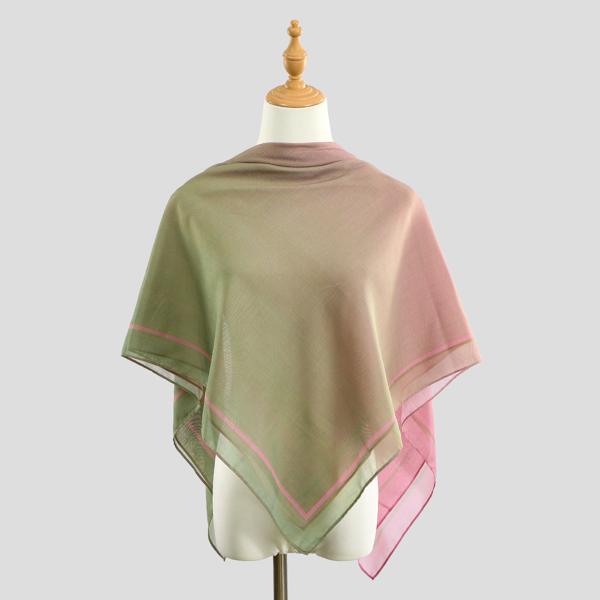 FH180  110*110cm Printed Voile Ombre Border Women’s Square Scarf