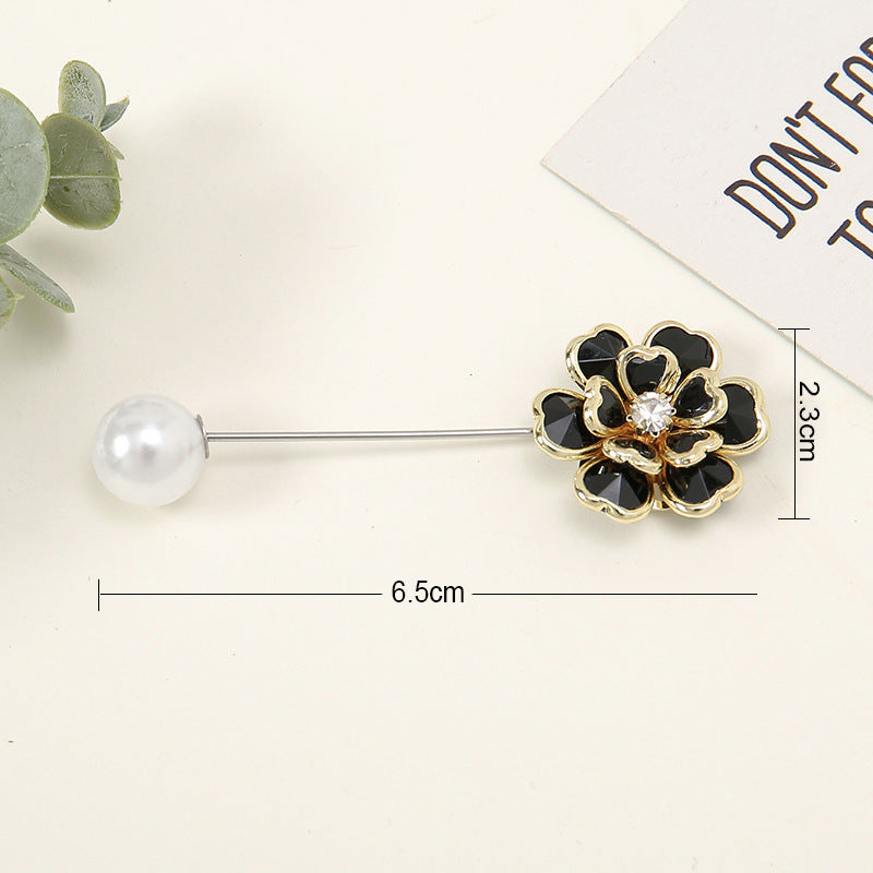 BZ384 Pearl Straight Headband Pin Hijab Pins