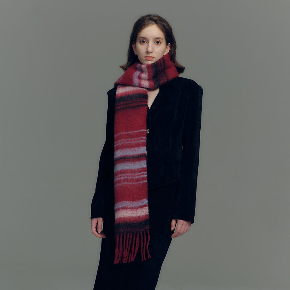 TLQHZZ-094 color stripe winter scarf