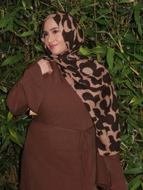 MYM22 Contrast color design modal Printed hijab