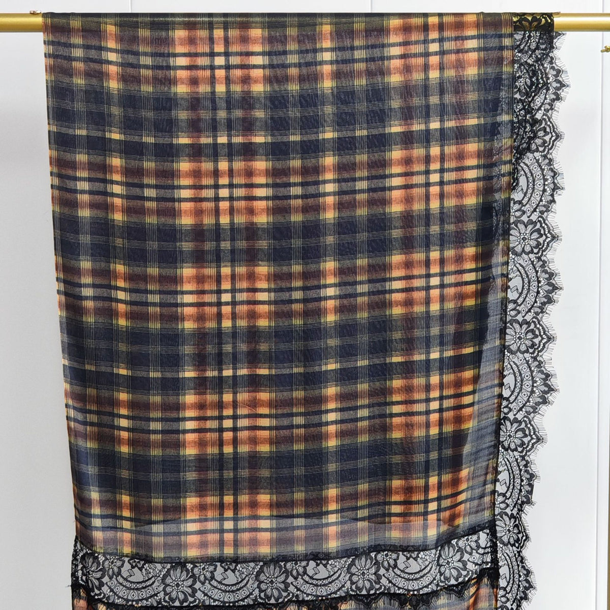 GZFJ  L-shaped lace trim printed modal double stitch hijab