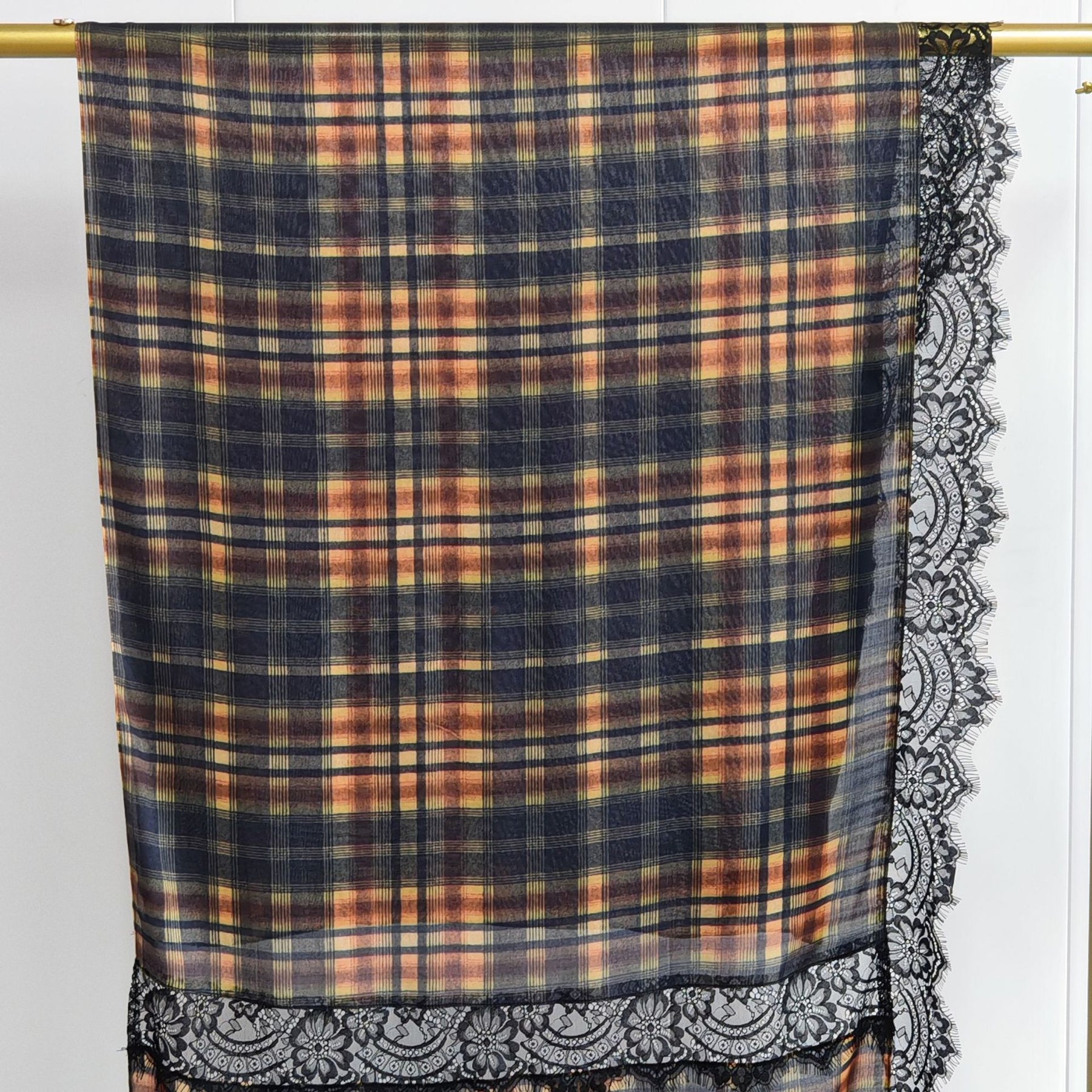 GZFJ  L-shaped lace trim printed modal double stitch hijab