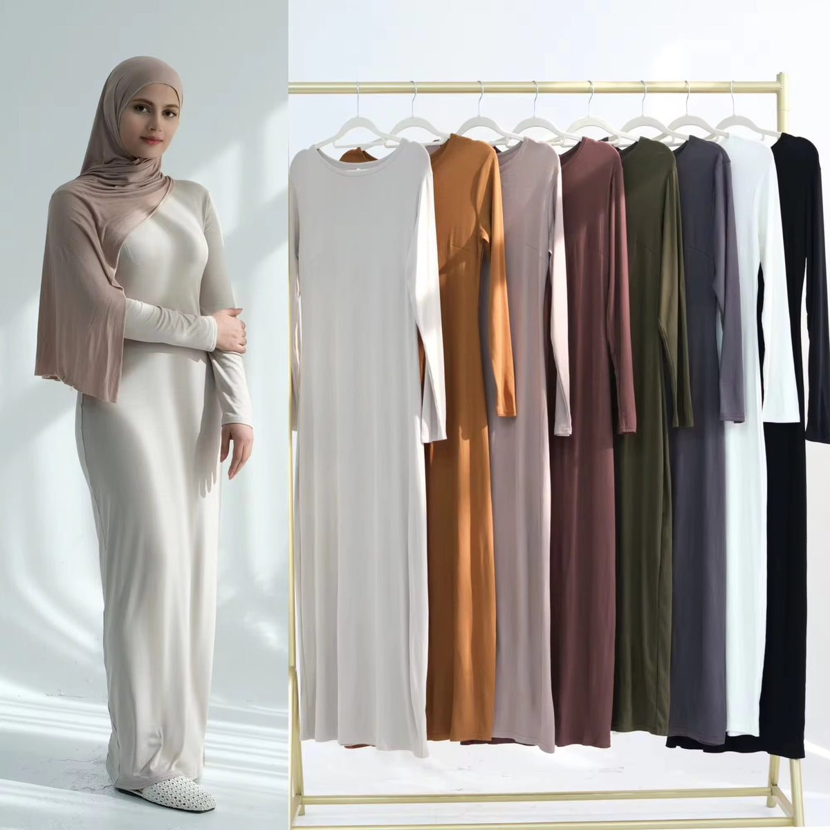 LR933  Solid color modal cotton dress