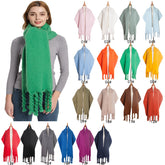 JH-GWB23 plain loop yarn braid tassel winter scarf