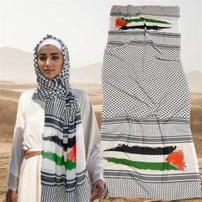 WJA290   Chiffon Printed Event Decorative Scarf Shawl Head Scarf Palestinian Head Scarf