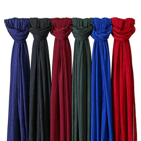 YW121 pleated plain hijab