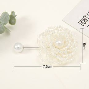 BZ376  Pearl Beads Brooch Printed Hijab Pins