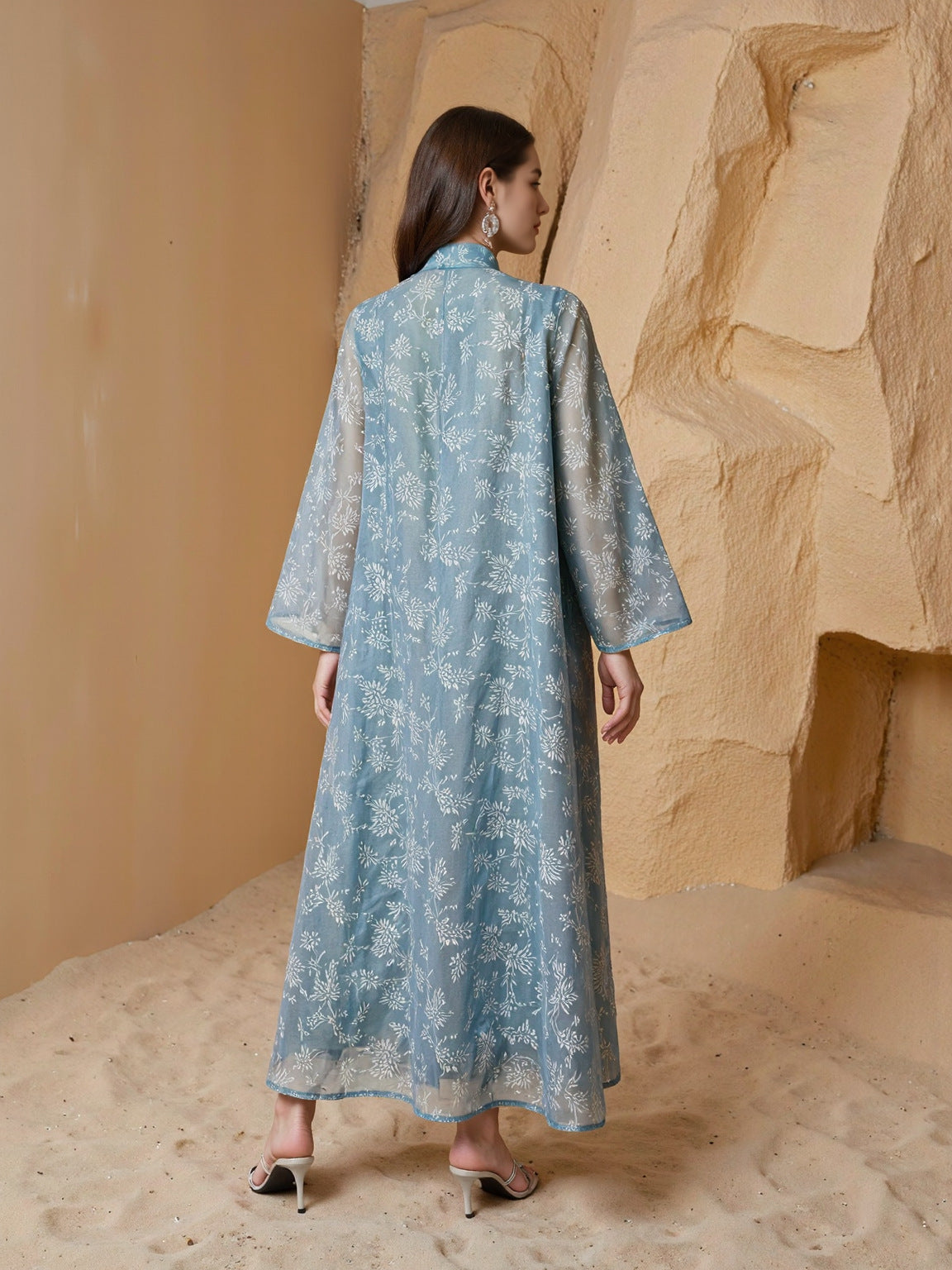 SMT240  Sheer mesh maxi dress – breathable luxury, elegantly effortless