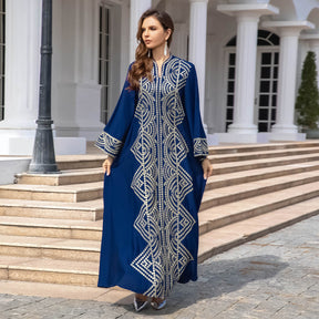 SMT014   Women's evening dress Muslim women's robe sequin embroidery abaya wholesale abaya	Dresses/gowns