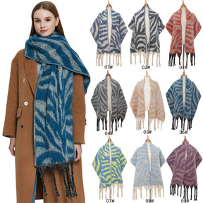 JH-TH19 loop yarn zebra-stripe winter scarf