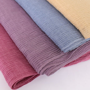 VS082 pleated plain voile hijab