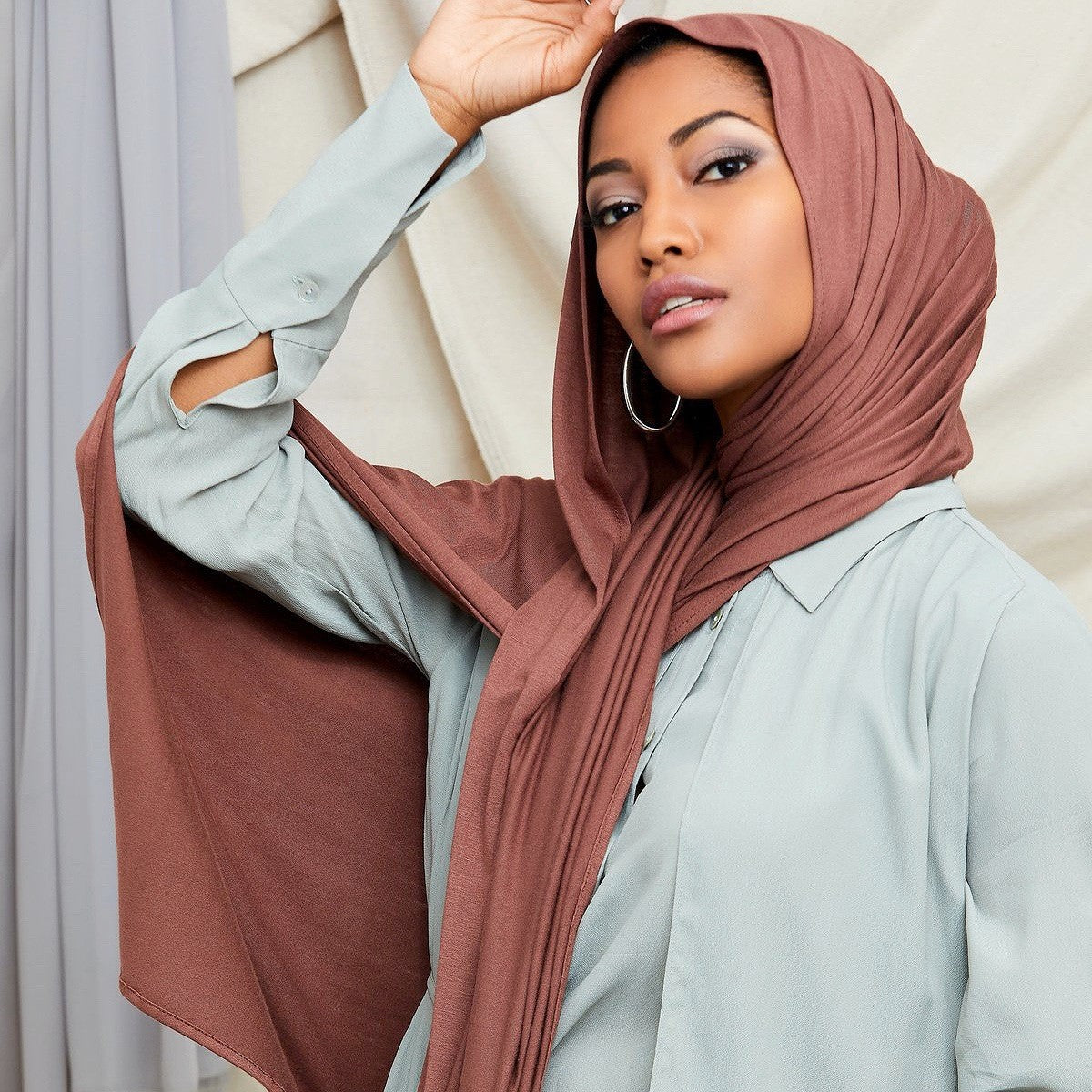 JBJERSEY  Plain Mercerized Cotton Soft Skin Friendly Scarf