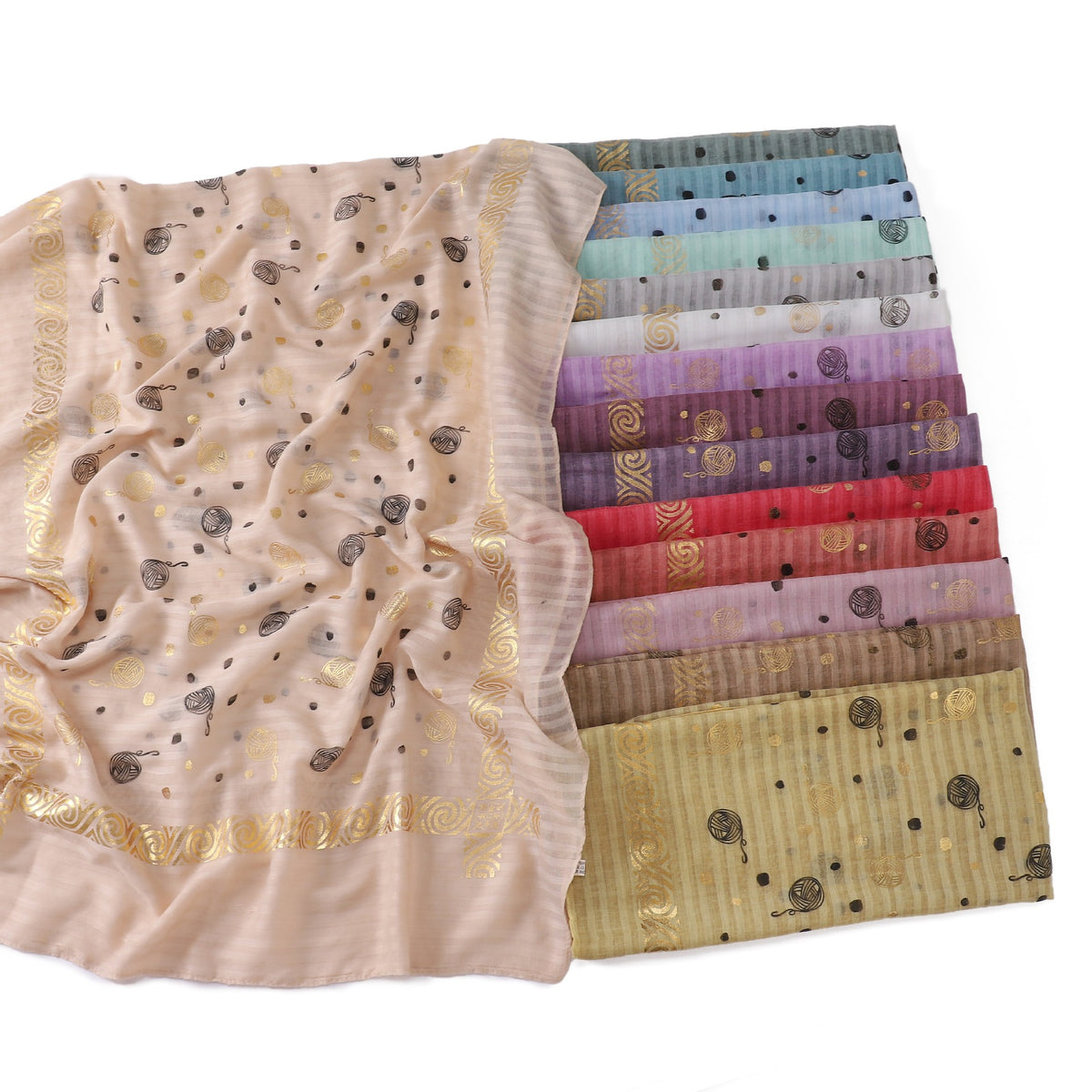 B1  Simple gold stamped scarf