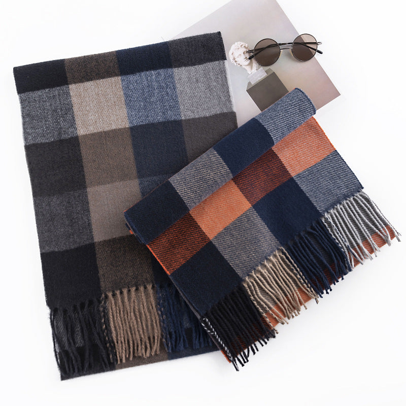 FH23-5434 Checkerboard lattice winter scarf