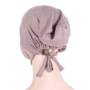 8022  Plain Polyester Adjustable Elastic Strap Closed Cap