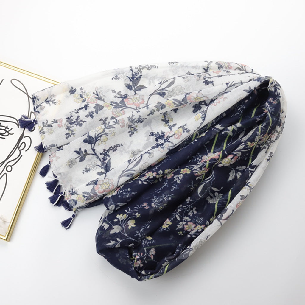 JY221204 floral printed voile scarf