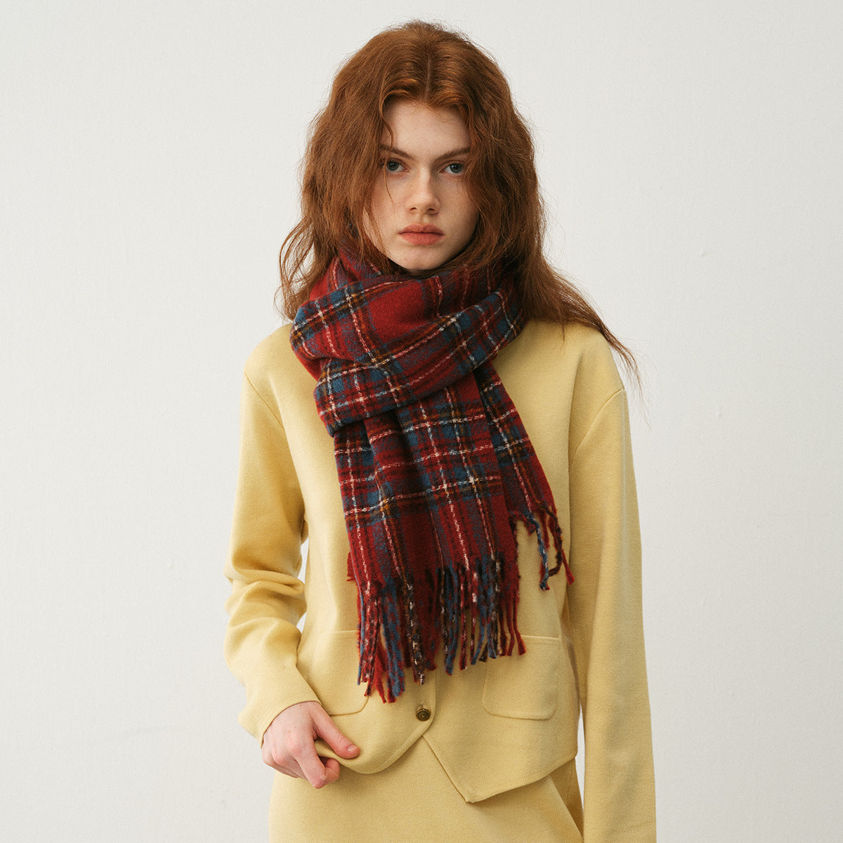 TLQHZZ-123 plaid stripe winter scarf