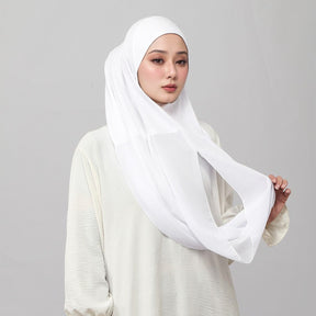MSL262  Plain Double-Layer Chiffon Cover Hijab