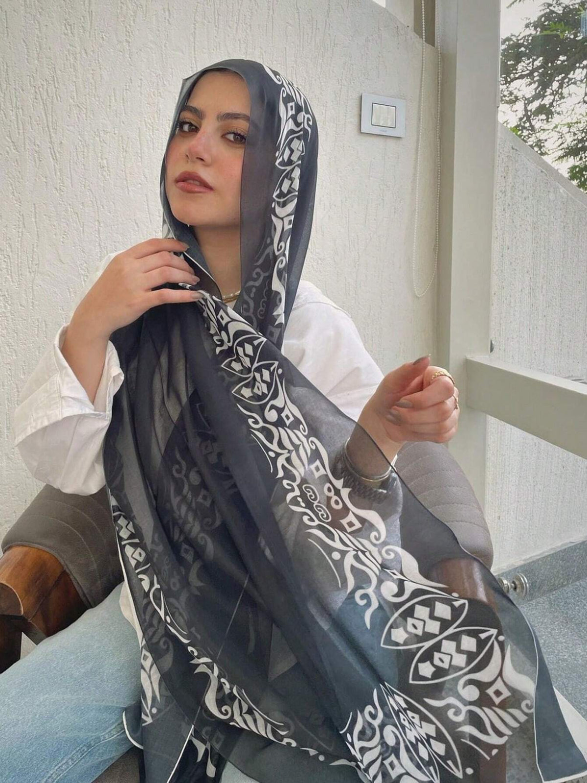 MYM30 Modal casual printed scarf/hijab