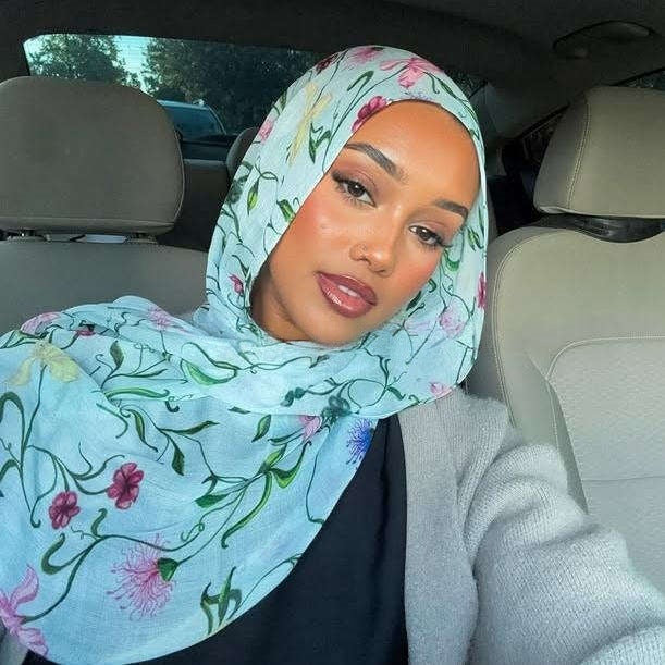 JBWJ001  Soft Modal Watercolor Printed Double-Sided Ethnic Long Hijab