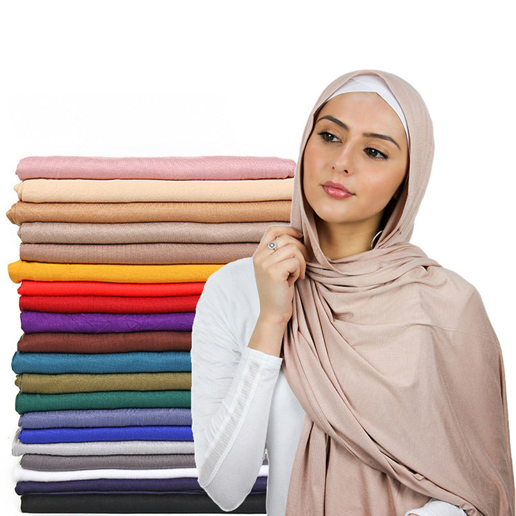 HY009  80X180CM 44COLO Plain  softer stretch premium jersey  cotton hijab